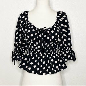 2BELLA Polka Dot Milkmaid Top